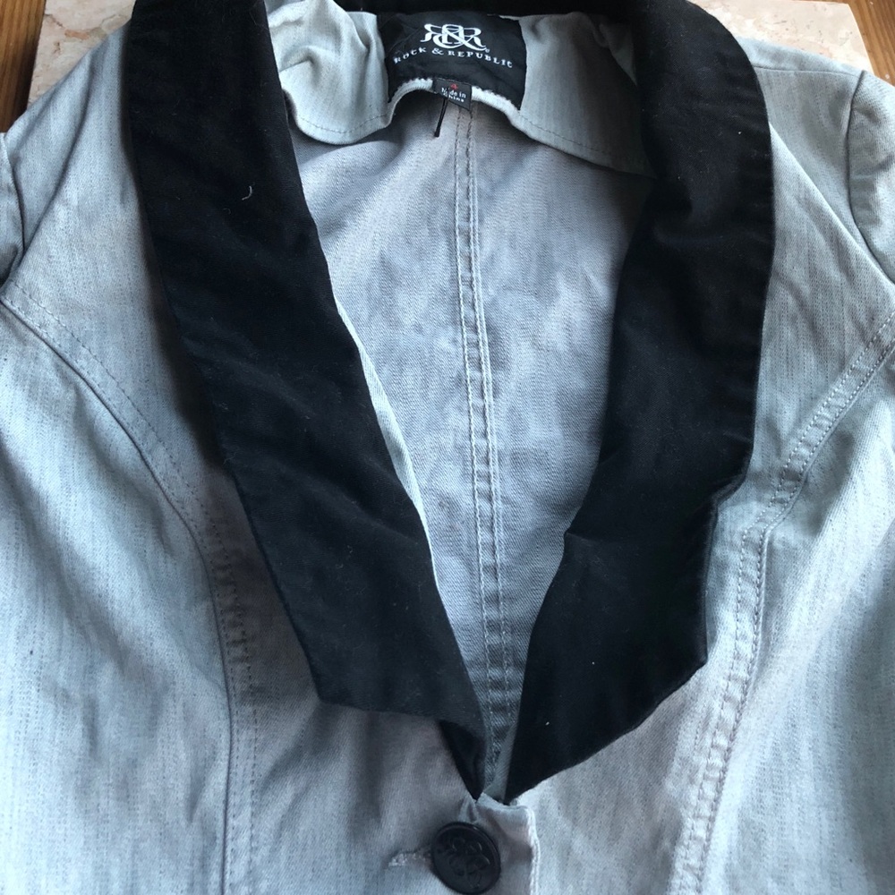 Rock & Republic Denim tuxedo blazer
